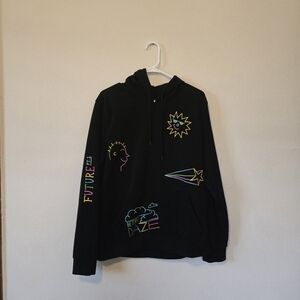 Unisex Trademark Brooklyn Rainbow Neon Funky Deisgn Hooded Sweatshirt